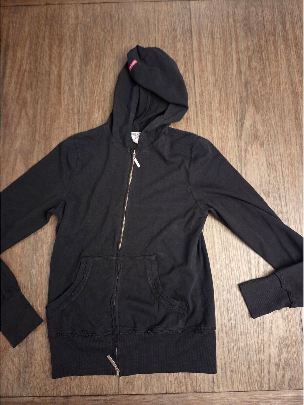 Hard Tail Forever Black Zip-Up Hoodie with Hood and Front Pockets NWOT Small